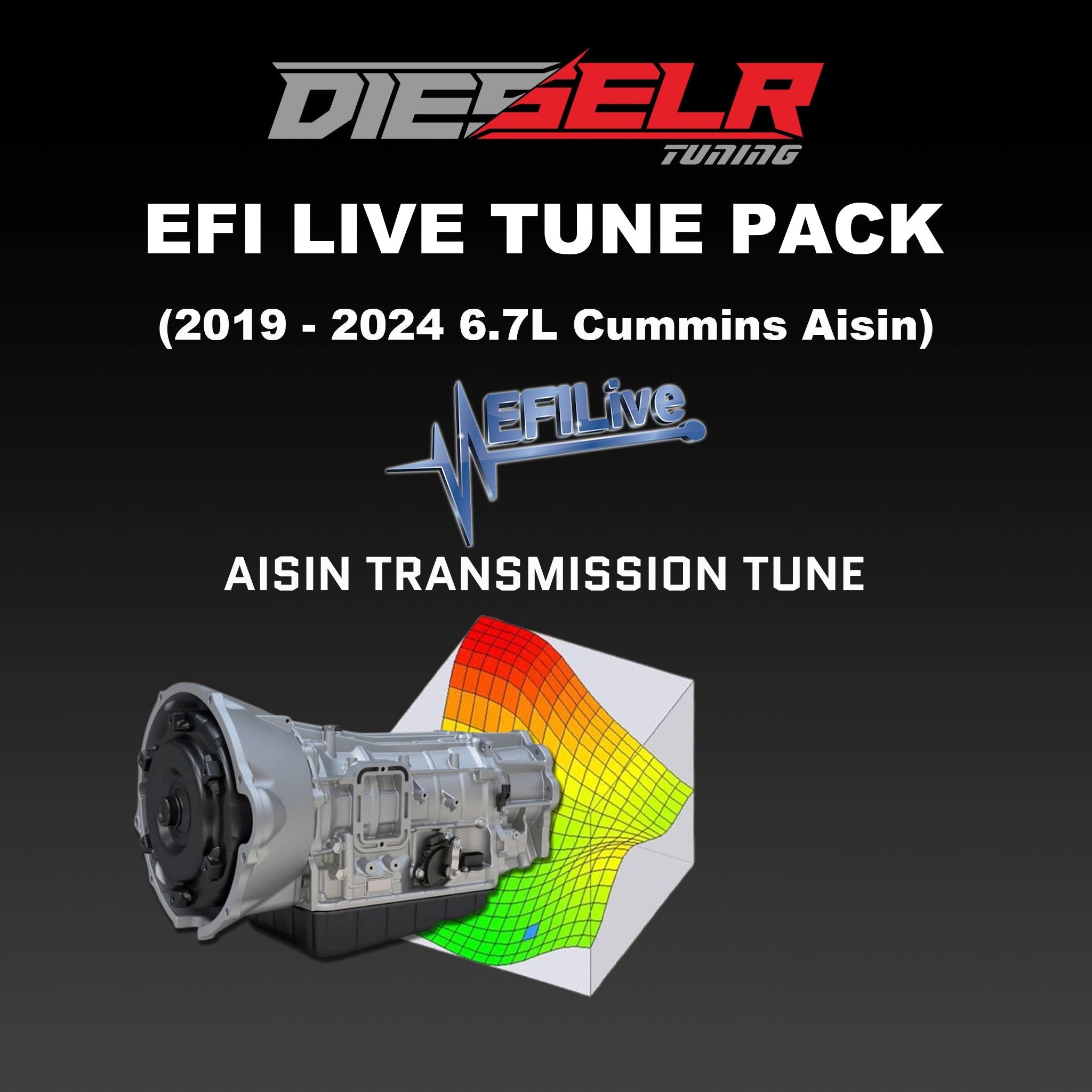 DIESELR EFI Live Transmission Tune File (2019-2024 Cummins 6.7L *AISIN ONLY*) Transmission Tune File DIESELR Tuning 