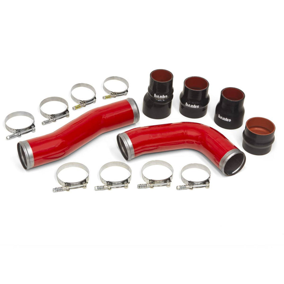 Boost Tube Kit Red Powdercoat 2010-12 Ram 6.7L OEM Replacement Boost Tubes Banks Power