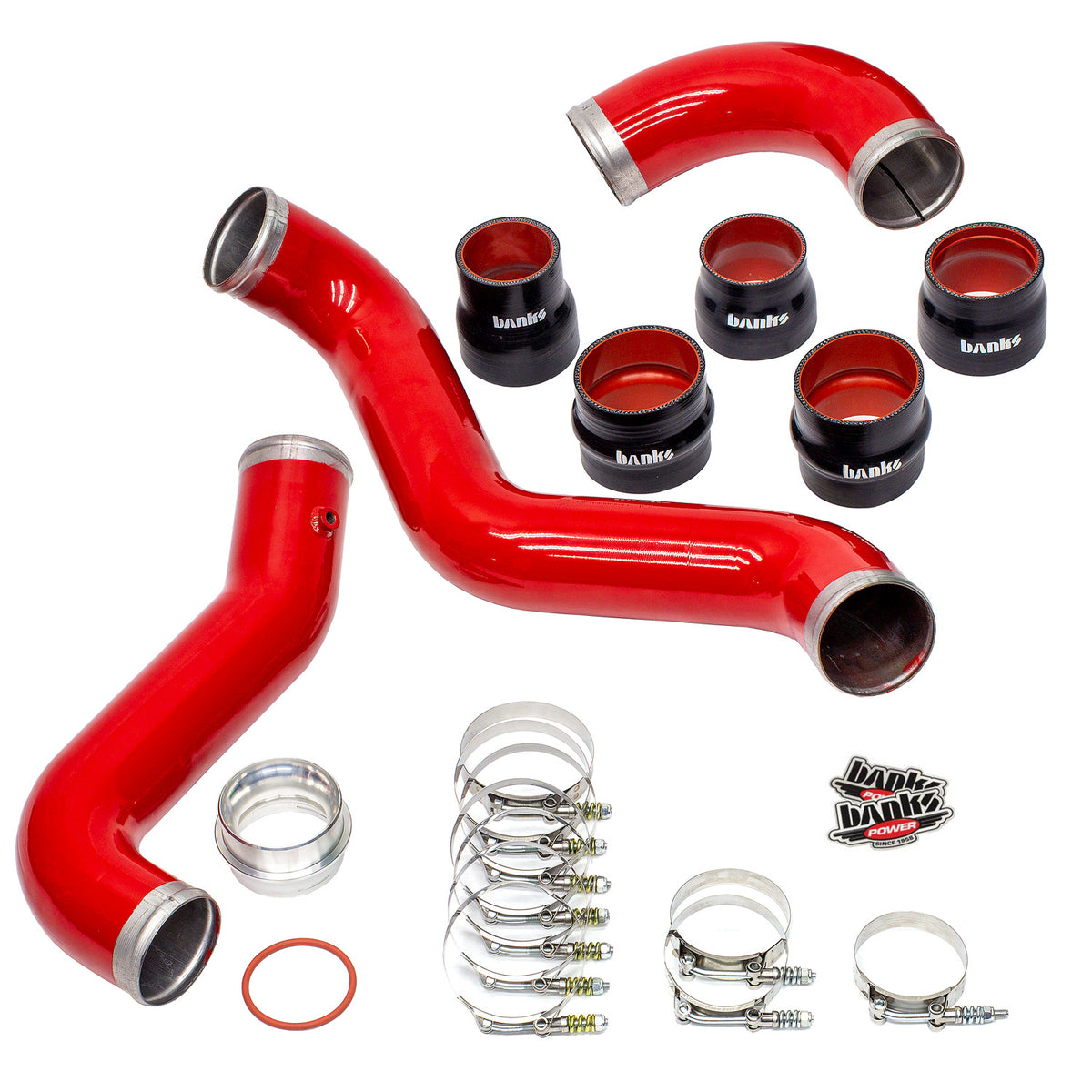 Boost Tube Upgrade Kit Red Powder Coated (Set) for 17-19 Chevy/GMC 2500/3500 6.6L Duramax L5P Banks Power