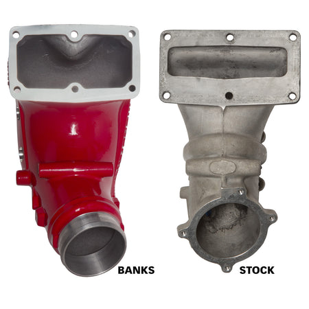 Monster-Ram Intake Elbow Kit W/Fuel Line 3.5 Inch Red Powder Coated Dodge/Ram 2500/3500 6.7L Banks Power