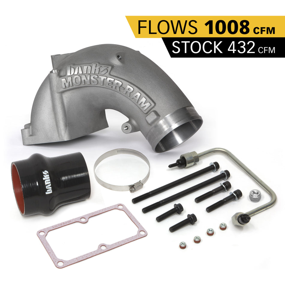 Monster-Ram Intake Elbow Kit W/Fuel Line and Hump Hose 4 Inch Natural Dodge/Ram 2500/3500 6.7L Banks Power