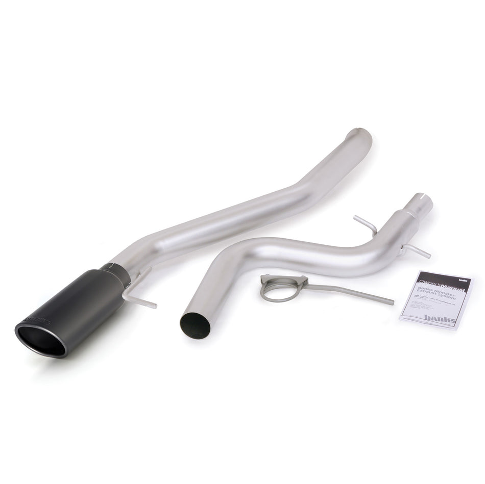 Monster Exhaust System Single Exit Black Tip 09-10 VW Volkswagen Jetta 2.0L TDI Banks Power