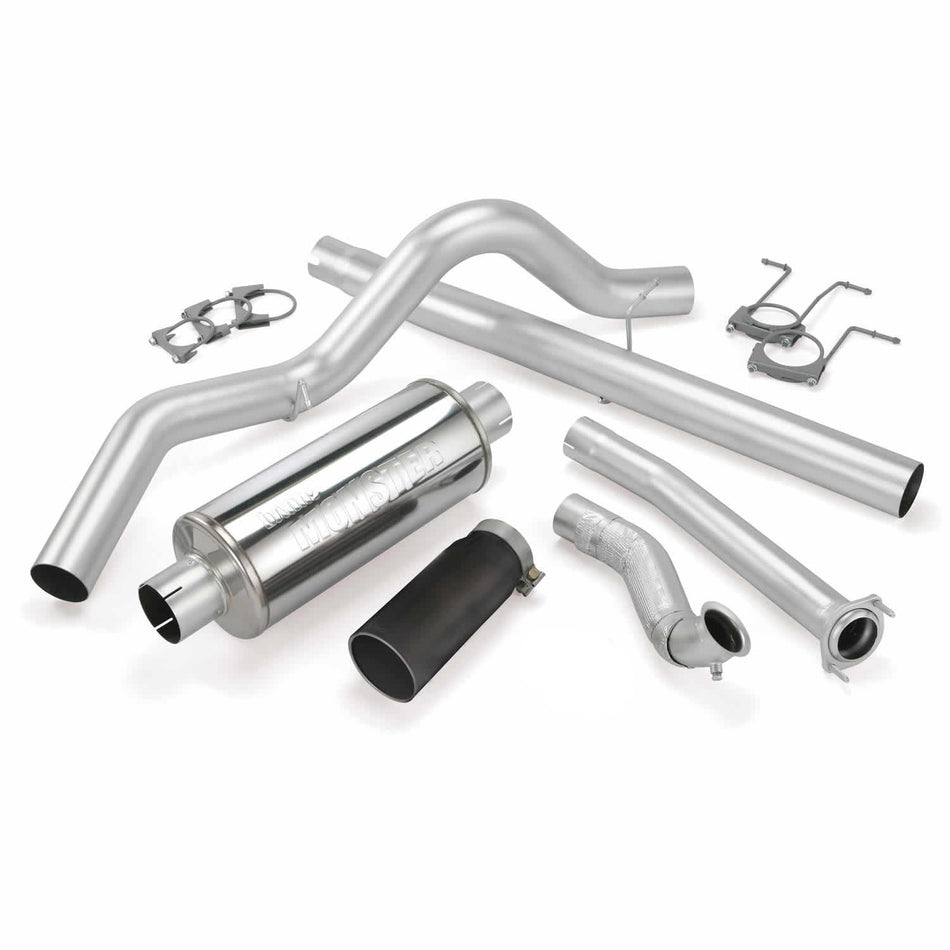 Monster Exhaust System Single Exit Black Tip 94-97 Ford 7.3L ECLB Banks Power