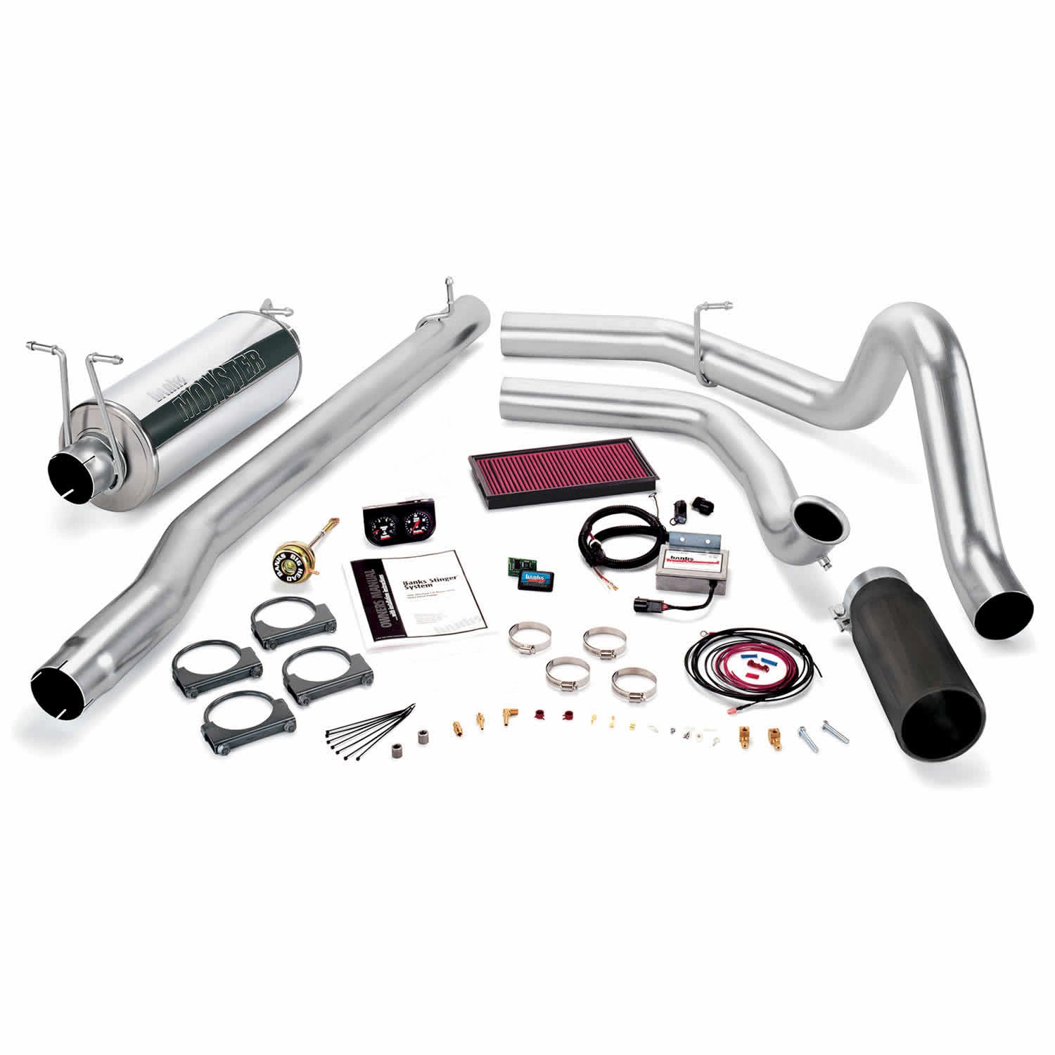 Stinger Bundle Power System W/Single Exit Exhaust Black Tip 99 Ford 7.3L F250/F350 Manual Transmission Banks Power