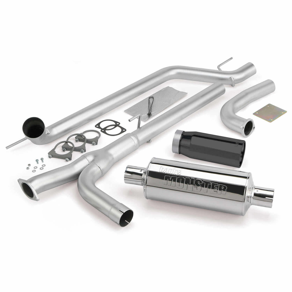 Monster Exhaust System Single Exit Black Tip 04-15 Nissan 5.6L Titan All Cab/Beds Banks Power