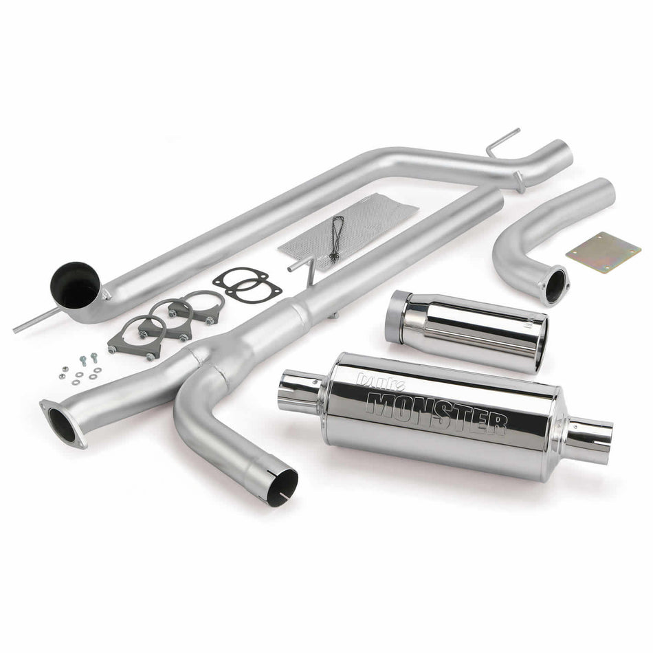 Monster Exhaust System Single Exit Chrome Tip 04-15 Nissan 5.6L Titan All Cab/Beds Banks Power