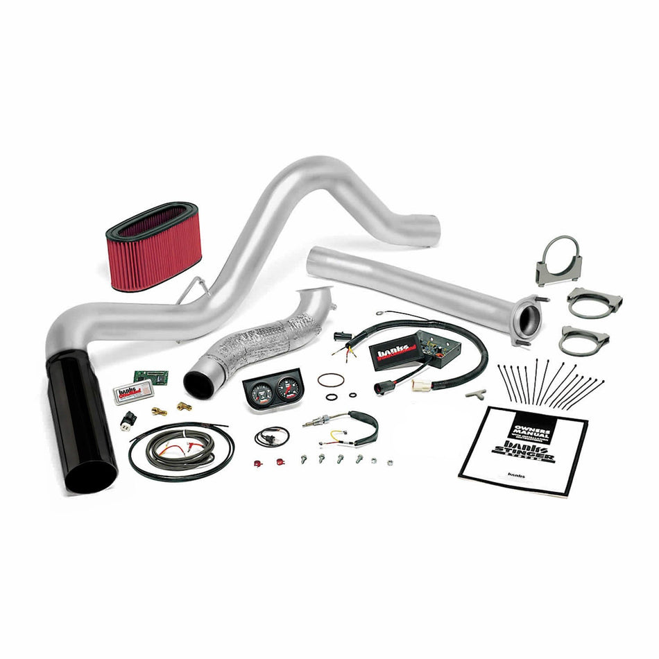 Stinger Bundle Power System W/Single Exit Exhaust Black Tip 95.5-97 Ford 7.3L Automatic Transmission Banks Power