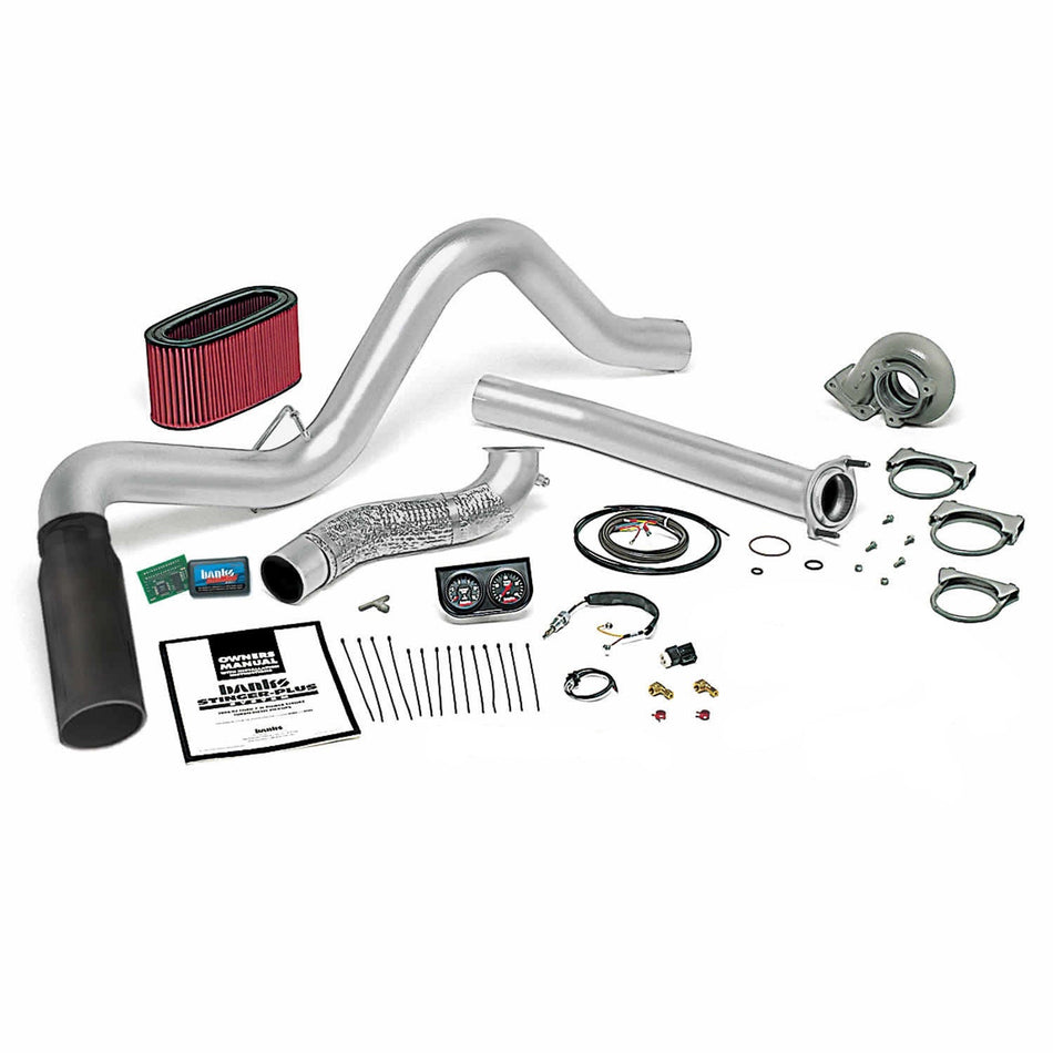 Stinger Plus Bundle Power System W/Single Exit Exhaust Black Tip 95.5-97 Ford 7.3L Manual Transmission Banks Power