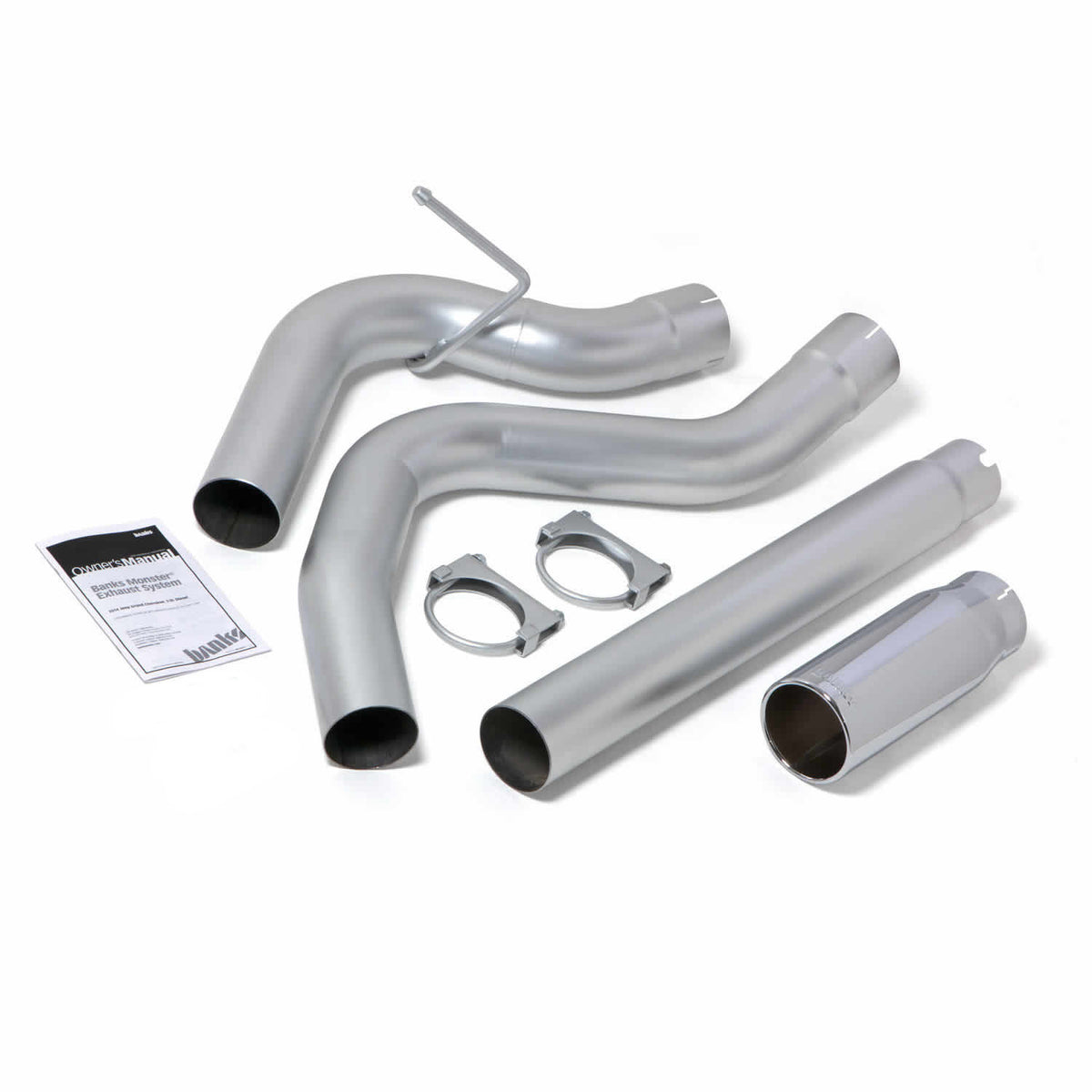 Monster Exhaust System Single Exit Chrome Tip 14-19 Ram 1500 3.0L EcoDiesel Banks Power