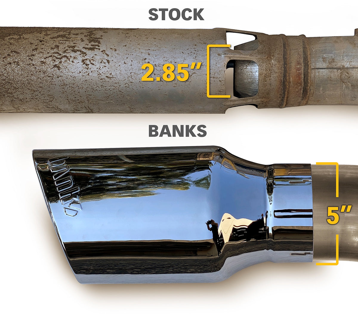 Monster Exhaust System 5-inch Single Exit Chrome Tip 20-23 Chevy/GMC 2500/3500 Duramax 6.6L L5P Banks Power