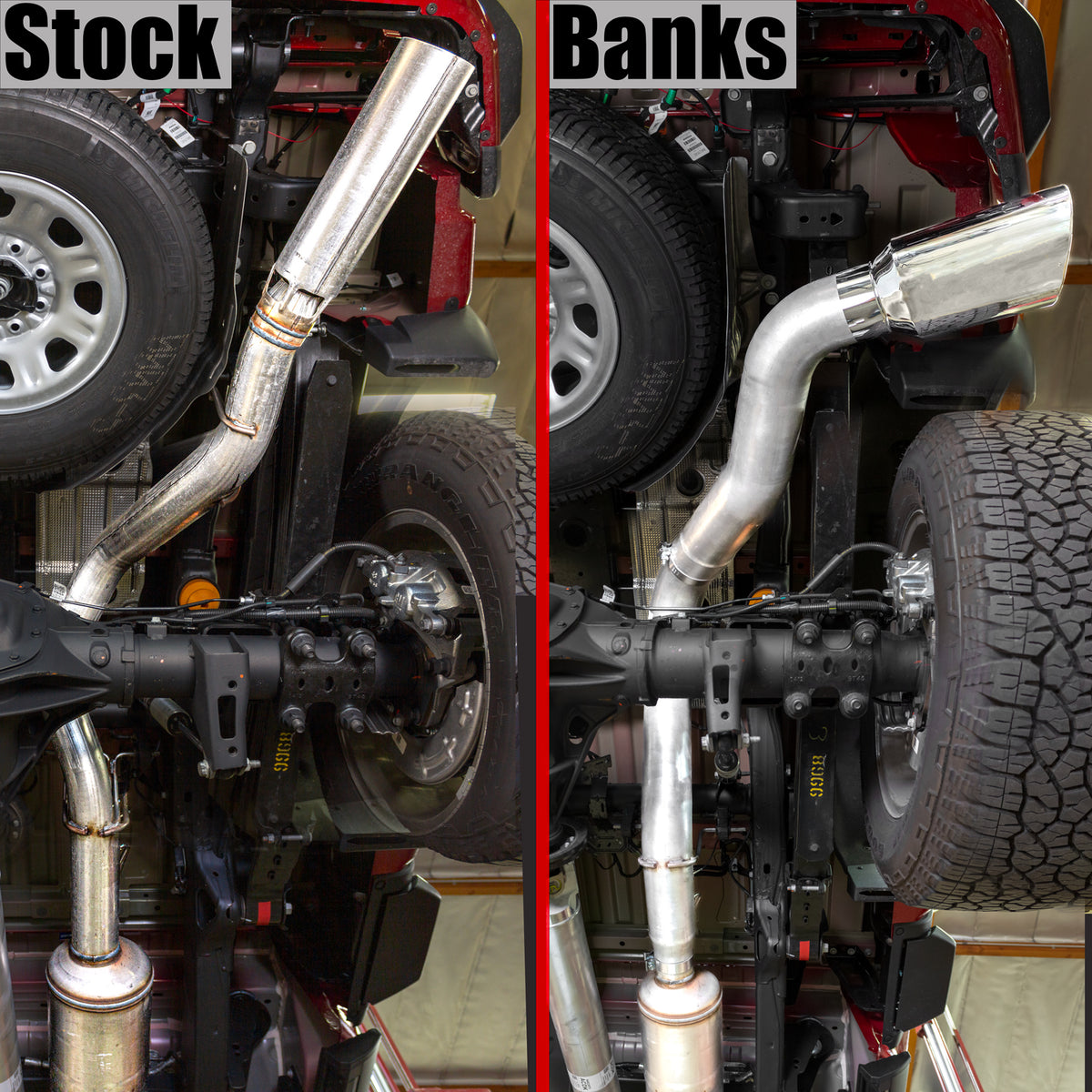 Monster Exhaust System 5-inch Single Exit Chrome Tip 20-23 Chevy/GMC 2500/3500 Duramax 6.6L L5P Banks Power