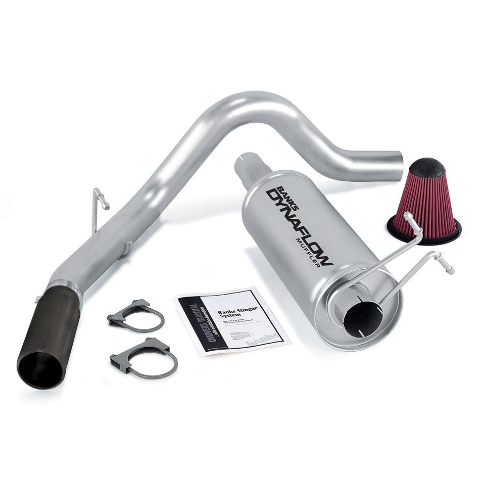 Stinger Bundle Power System W/Single Exit Exhaust Black Tip 2000-05 Ford 6.8L Excursion Banks Power