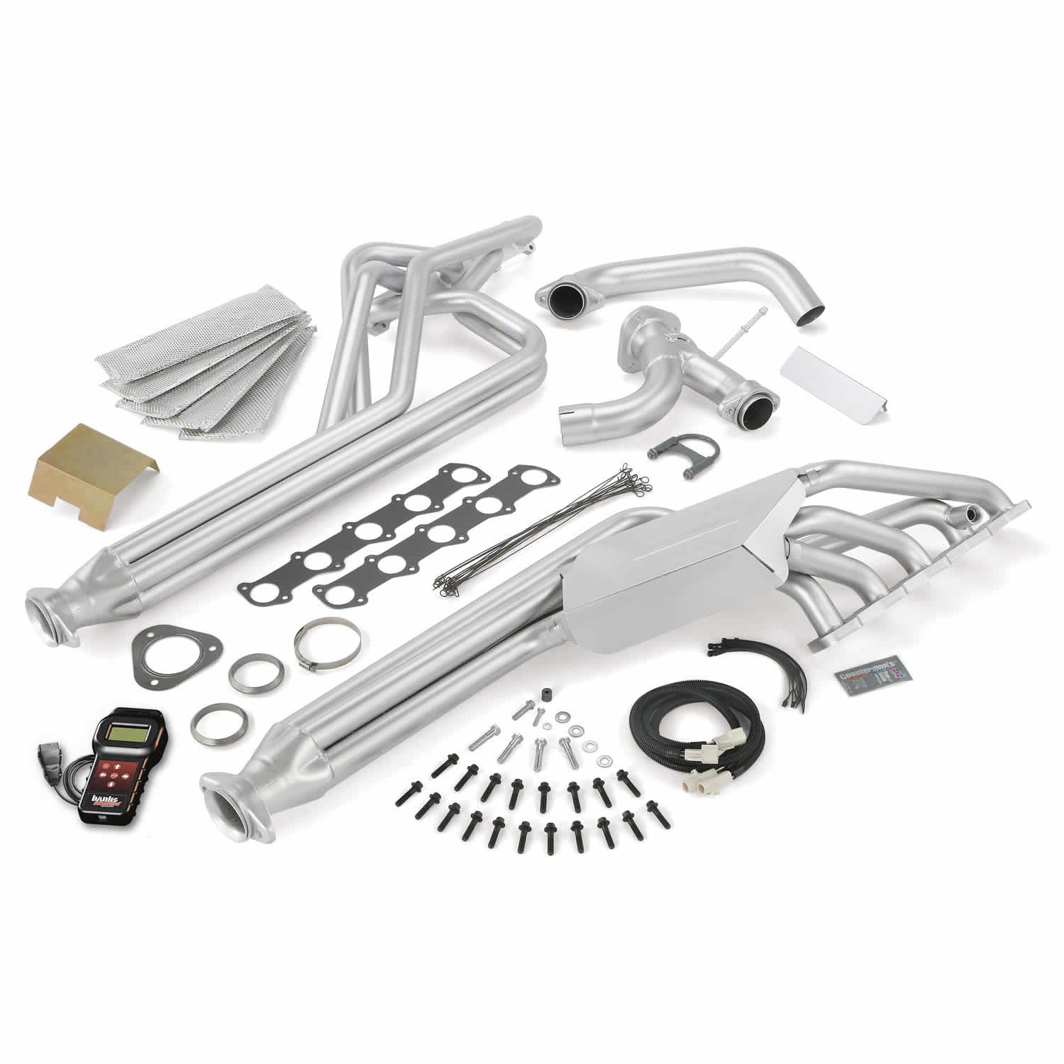 Torque Tube Exhaust Header System W/AutoMind Programmer 05-06 Ford 6.8L Class-C Motorhome E-350 Banks Power