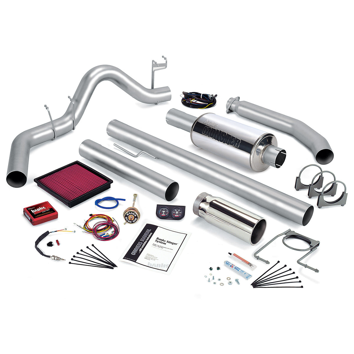 Stinger Bundle Power System W/Single Exit Exhaust Chrome Tip 99-00 Dodge 5.9L Extended Cab Banks Power