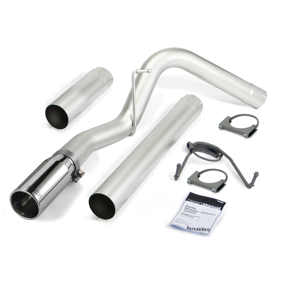 Monster Exhaust System Single Exit Chrome Tip 07-12 Dodge/Ram 6.7L CCLB Banks Power