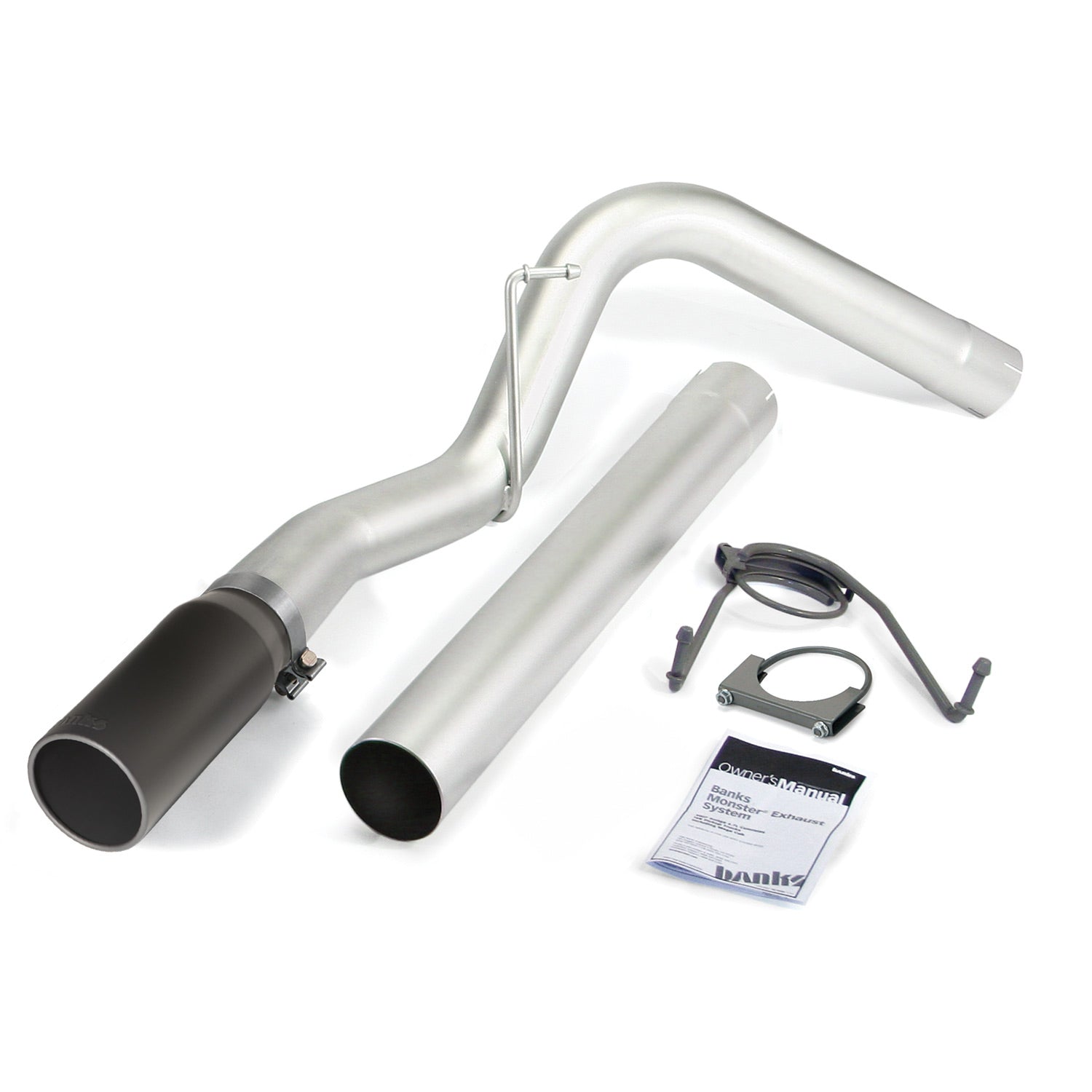 Monster Exhaust System Single Exit Black Tip 13-18 Ram 6.7L CCSB Banks Power