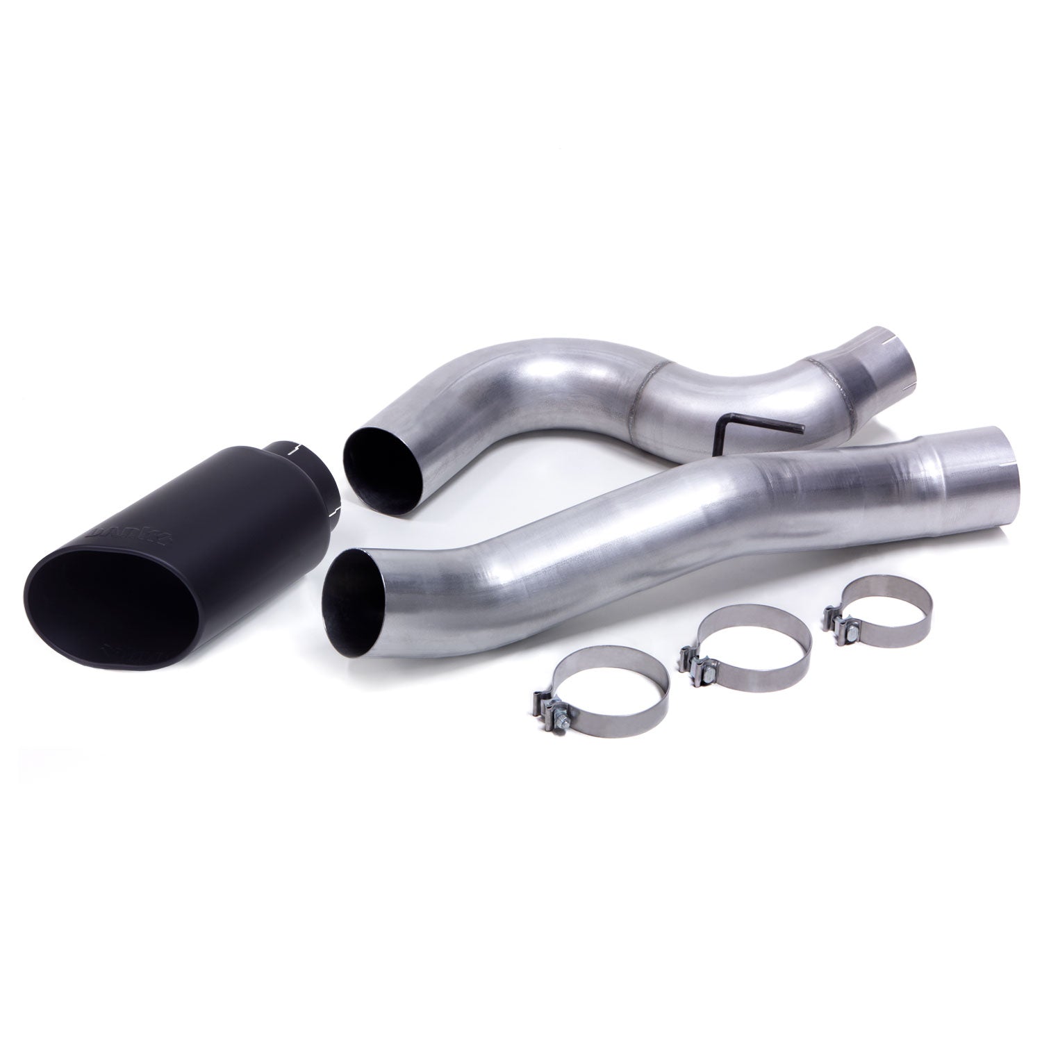 Monster Exhaust System 5-inch Single S/S-Black Tip CCSB for 13-18 Ram 2500/3500 Cummins 6.7L Banks Power