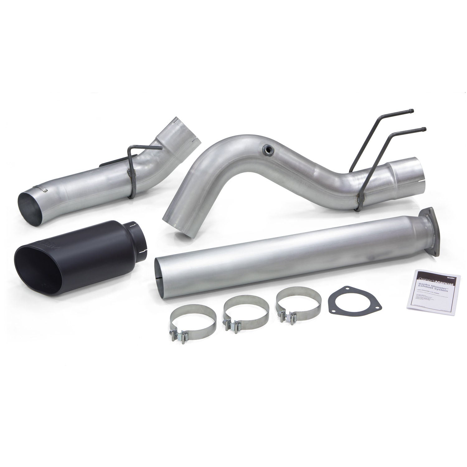 Monster Exhaust System 5-inch Single Exit Black Tip 17-24 Ford F250/F350/F450 6.7L Banks Power