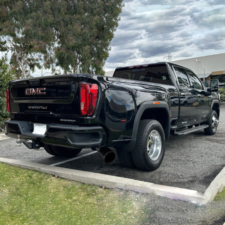 Monster Exhaust System For 20-23 Chevy/GMC 3500 6.6L Duramax, L5P, Dual Rear Wheel Only Cerakote Black Tip Banks Power