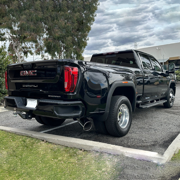 Monster Exhaust System For 20-23 Chevy/GMC 3500 6.6L Duramax, L5P, Dual Rear Wheel Only Chrome Tip Banks Power