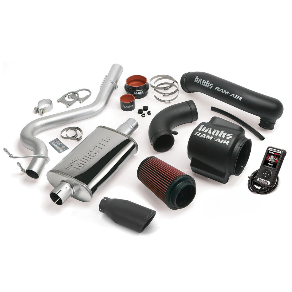 Stinger Bundle Power System W/Single Exit Exhaust Black Tip 00-03 Jeep 4.0L Wrangler Banks Power