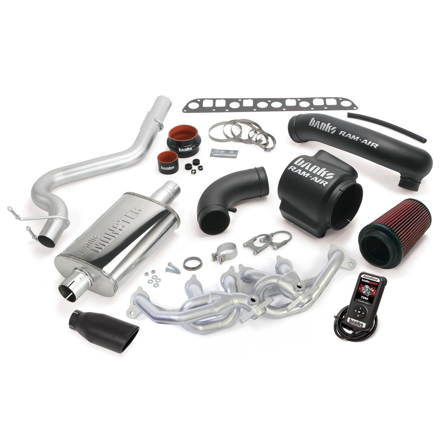 PowerPack Bundle Complete Power System W/AutoMind Programmer Black Tip 04-06 Jeep 4.0L Wrangler TJ Banks Power