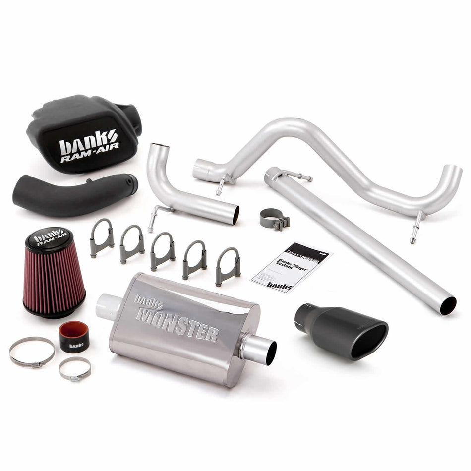 Stinger Bundle Power System No AutoMind W/Single Exit Exhaust Black Tip 07-11 Jeep 3.8L Wrangler JK 2 Door Banks Power