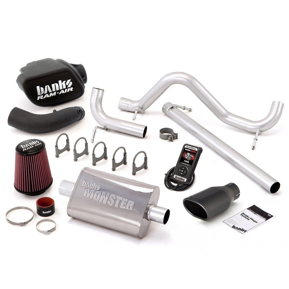 Stinger Bundle Power System W/AutoMind Single Exit Exhaust Black Tip 07-11 Jeep 3.8L Wrangler JK 2 Door Banks Power