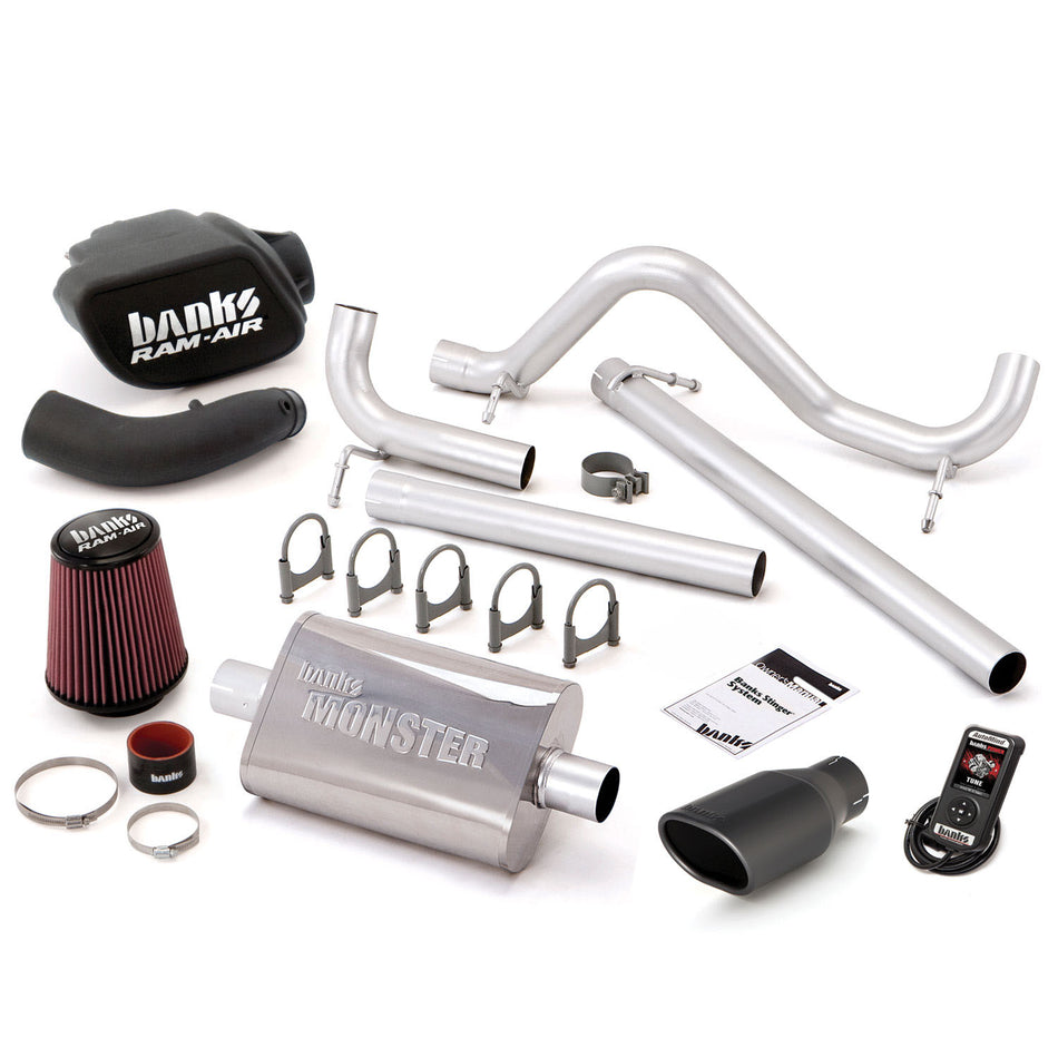 Stinger Bundle Power System W/AutoMind Single Exit Exhaust Black Tip 07-11 Jeep 3.8L Wrangler JK Unlimited 4 Door Banks Power