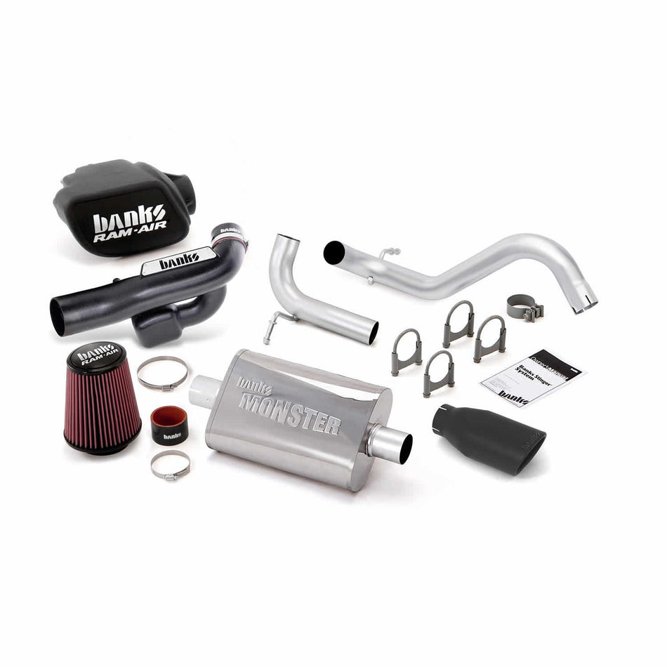 Stinger Bundle Power System No AutoMind W/Single Exit Exhaust Black Tip 12-18 Jeep 3.6L Wrangler JK All 2 Door Banks Power