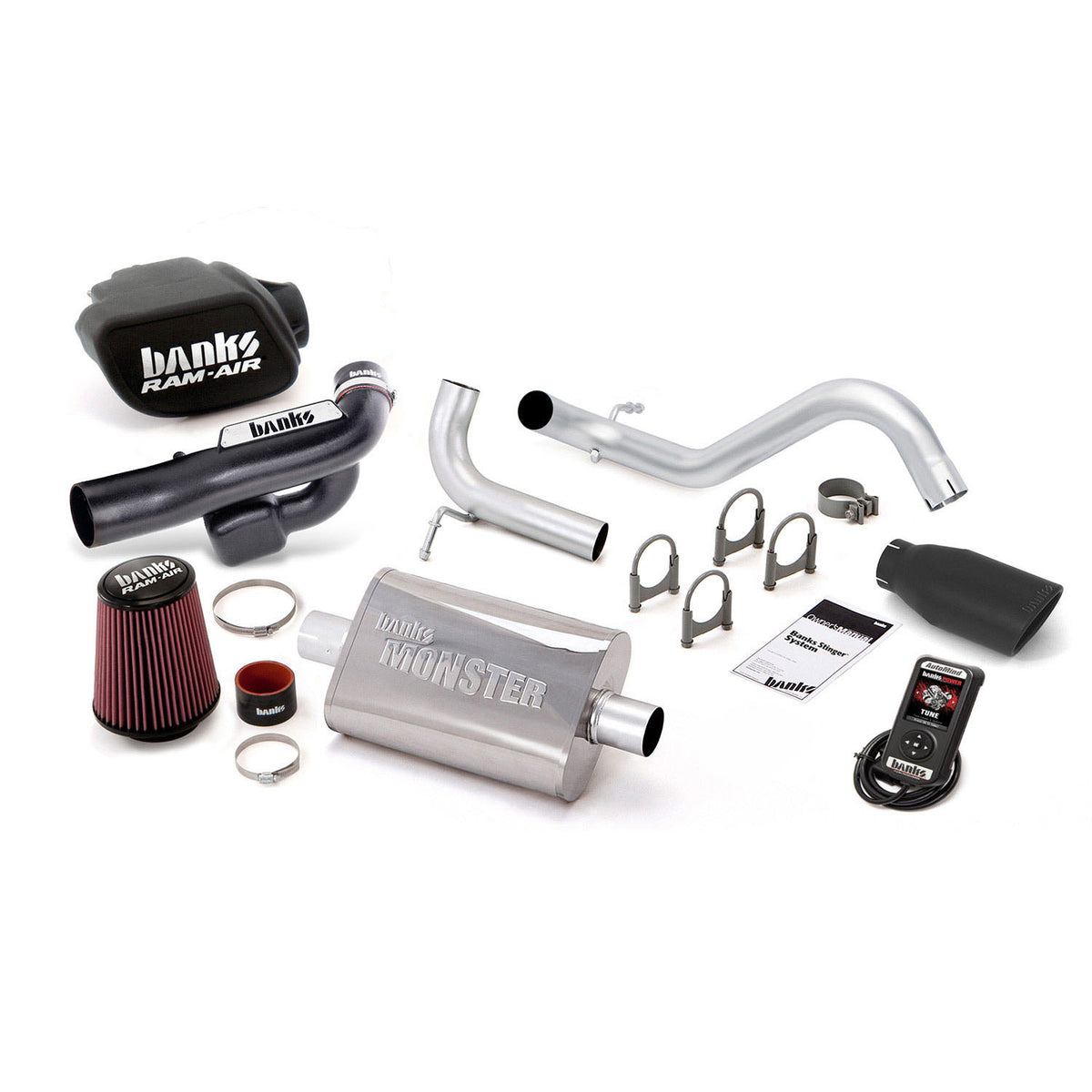 Stinger Bundle Power System W/AutoMind Single Exit Exhaust Black Tip 12-14 Jeep 3.6L Wrangler All 2 Door Banks Power