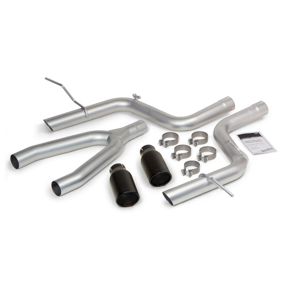 Monster Exhaust System DualRear Exit Black Round Tips 14-15 Jeep Grand Cherokee 3.0L Diesel Banks Power