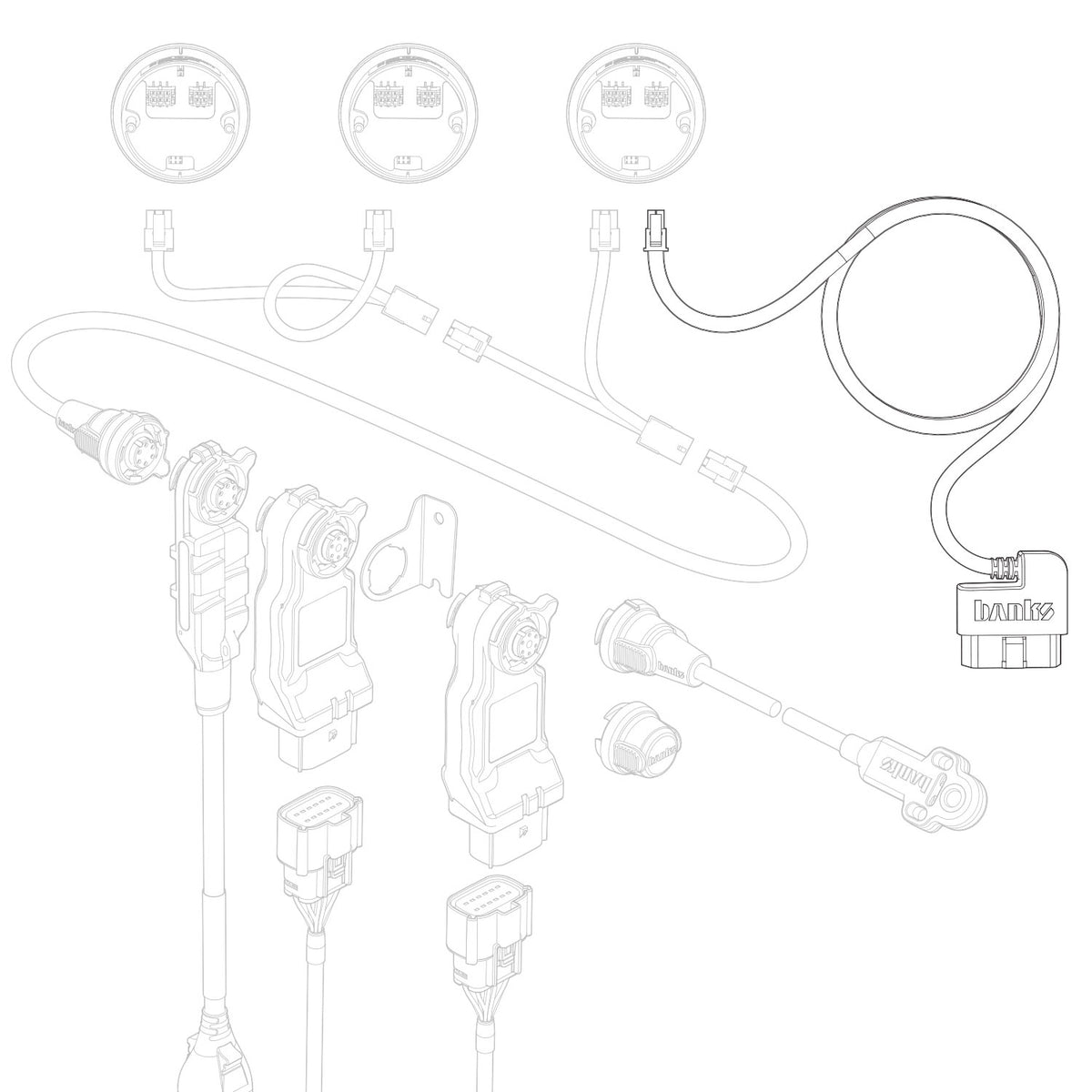 OBD-II Cable CAN Bus for iDash 1.8 Banks Power