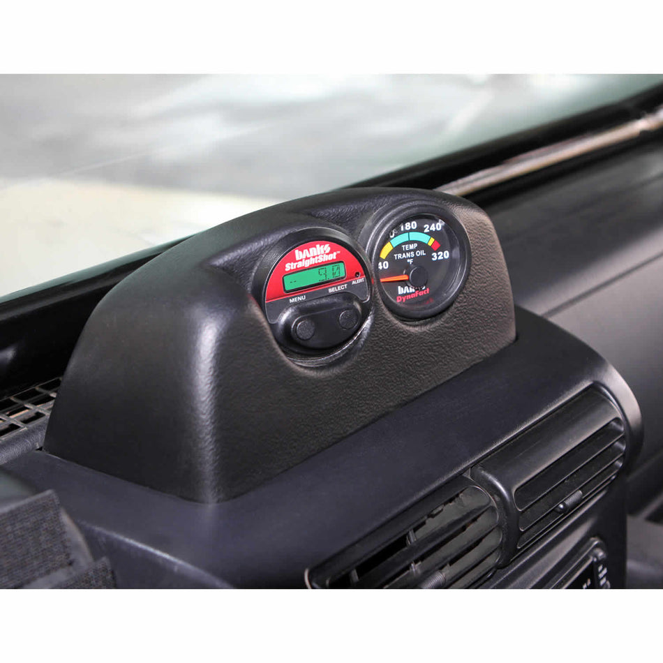 Dash Mount Gauge Pod 2 Gauge 1996-2007 Jeep Wrangler TJ Black Banks Power