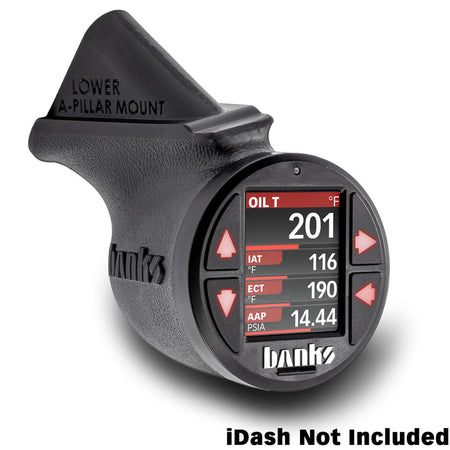 Lower iDash Stealth Pod Mount for 18-23 Jeep JL and 20-23 Gladiator Banks Power