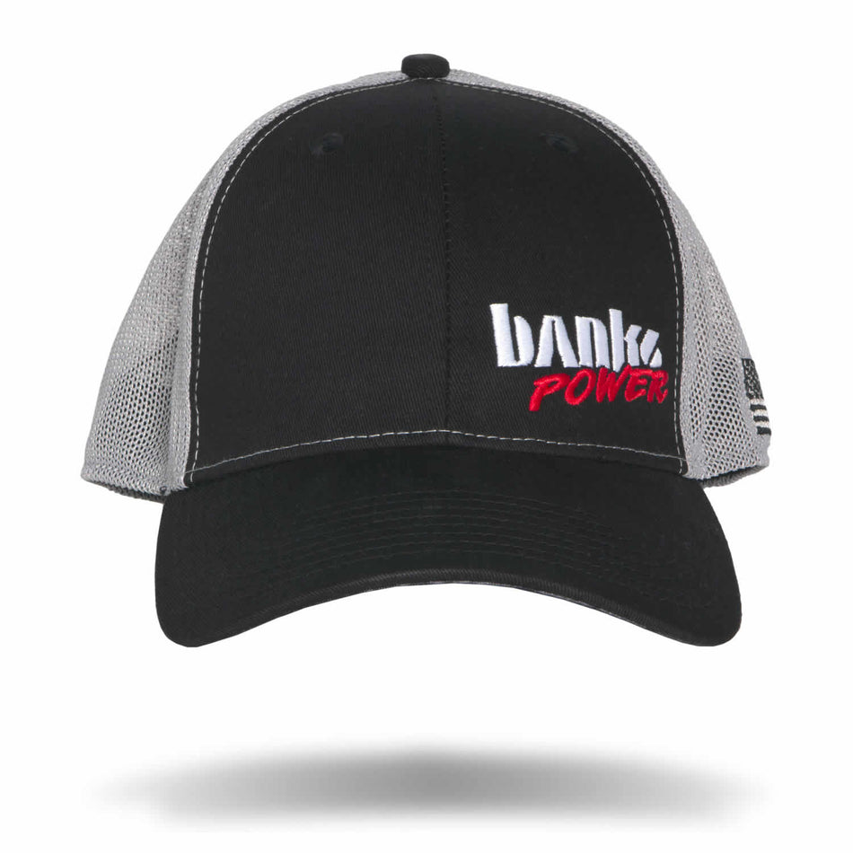 Power Hat Twill/Mesh Black/Gray/WhiteRed Curved Bill Flexible Fit Banks Power