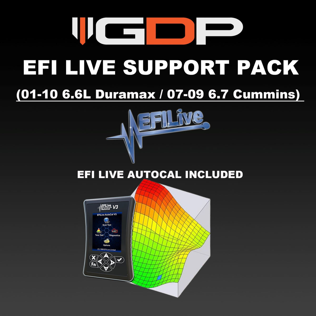 EFI Live Autocal V3 w/GDP Support Package (Cummins 07-09/Duramax 01-10) Tune Package GDP 