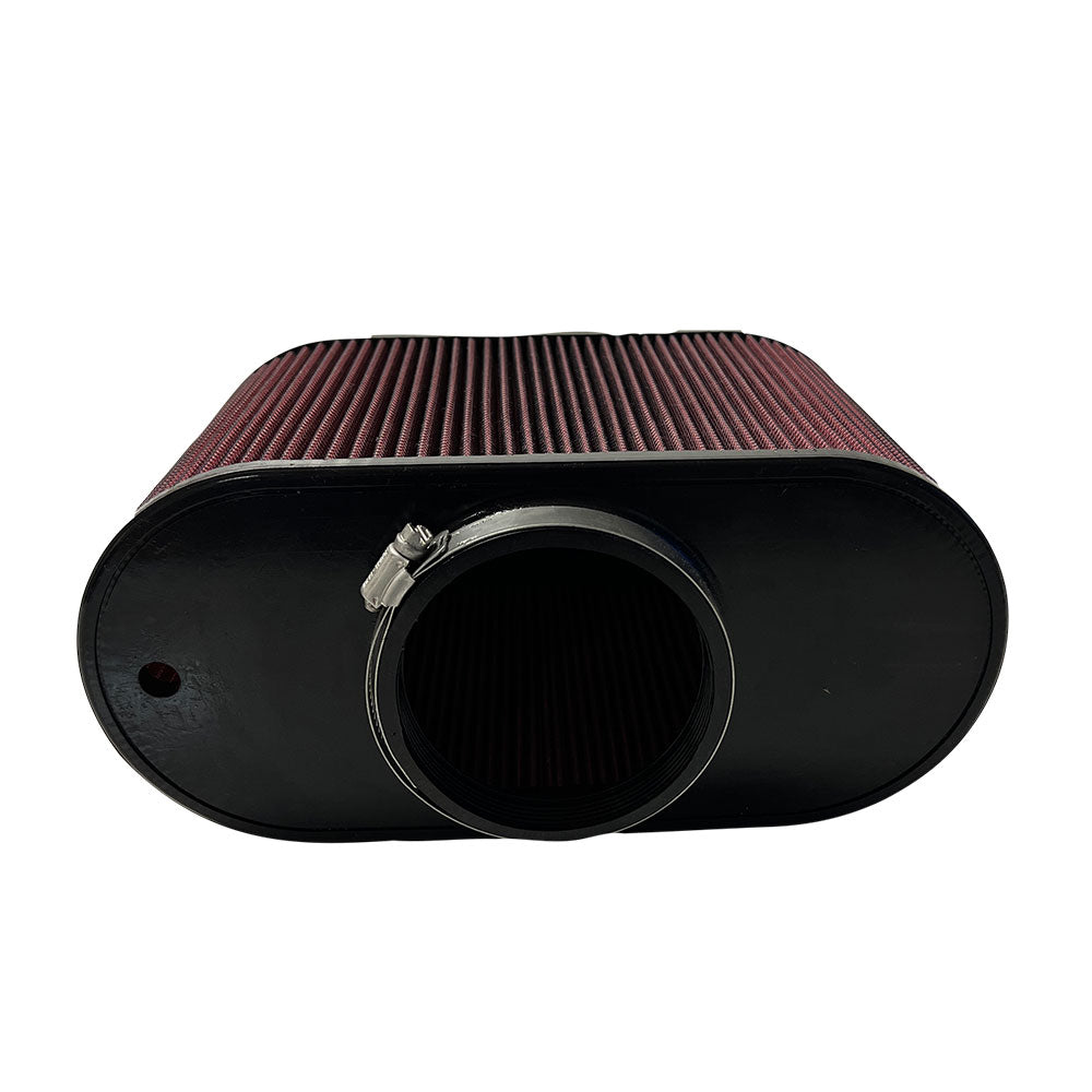 S & B Air Filter 4x12 Inch Oval with Hole Red Oil 