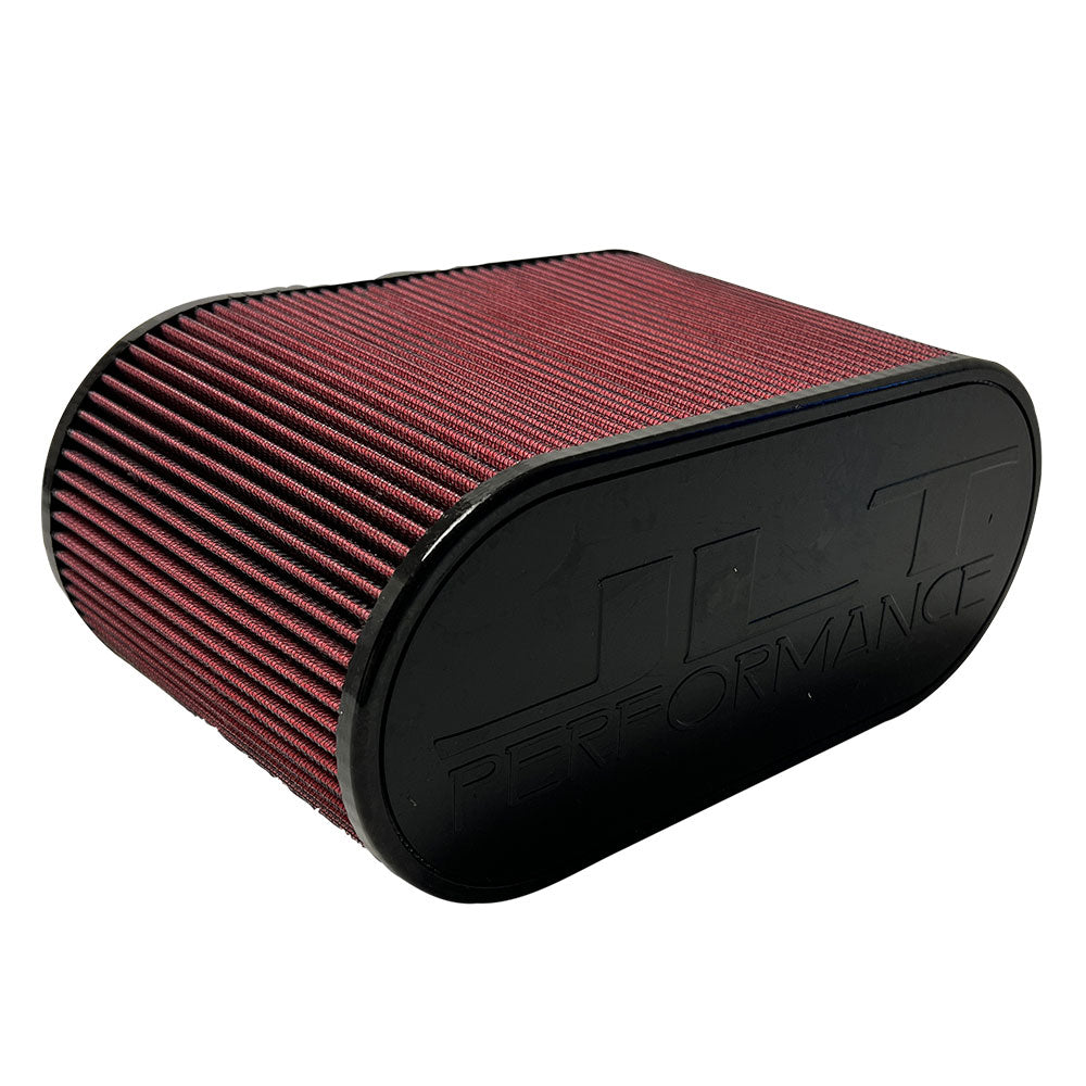 S & B Air Filter 4x12 Inch Oval with Hole Red Oil 