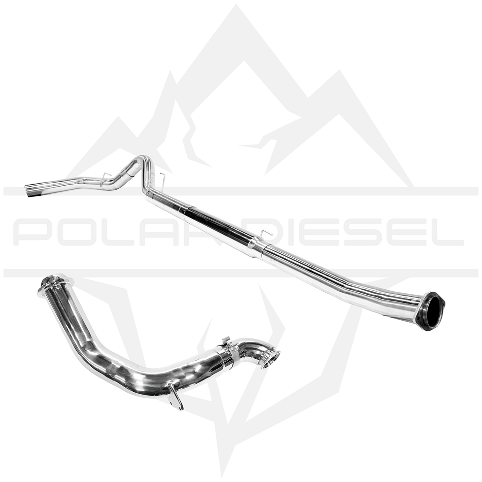 2023-2024 Ford Powerstroke 6.7L 5” Polished Downpipe Back Exhaust & Downpipe Package